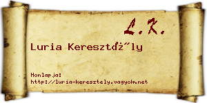 Luria Keresztély névjegykártya